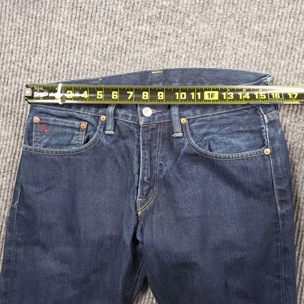 Polo Ralph Lauren 018 Slim Straight NY Jeans Mens 30x30 Dark Wash Blue RL Logo